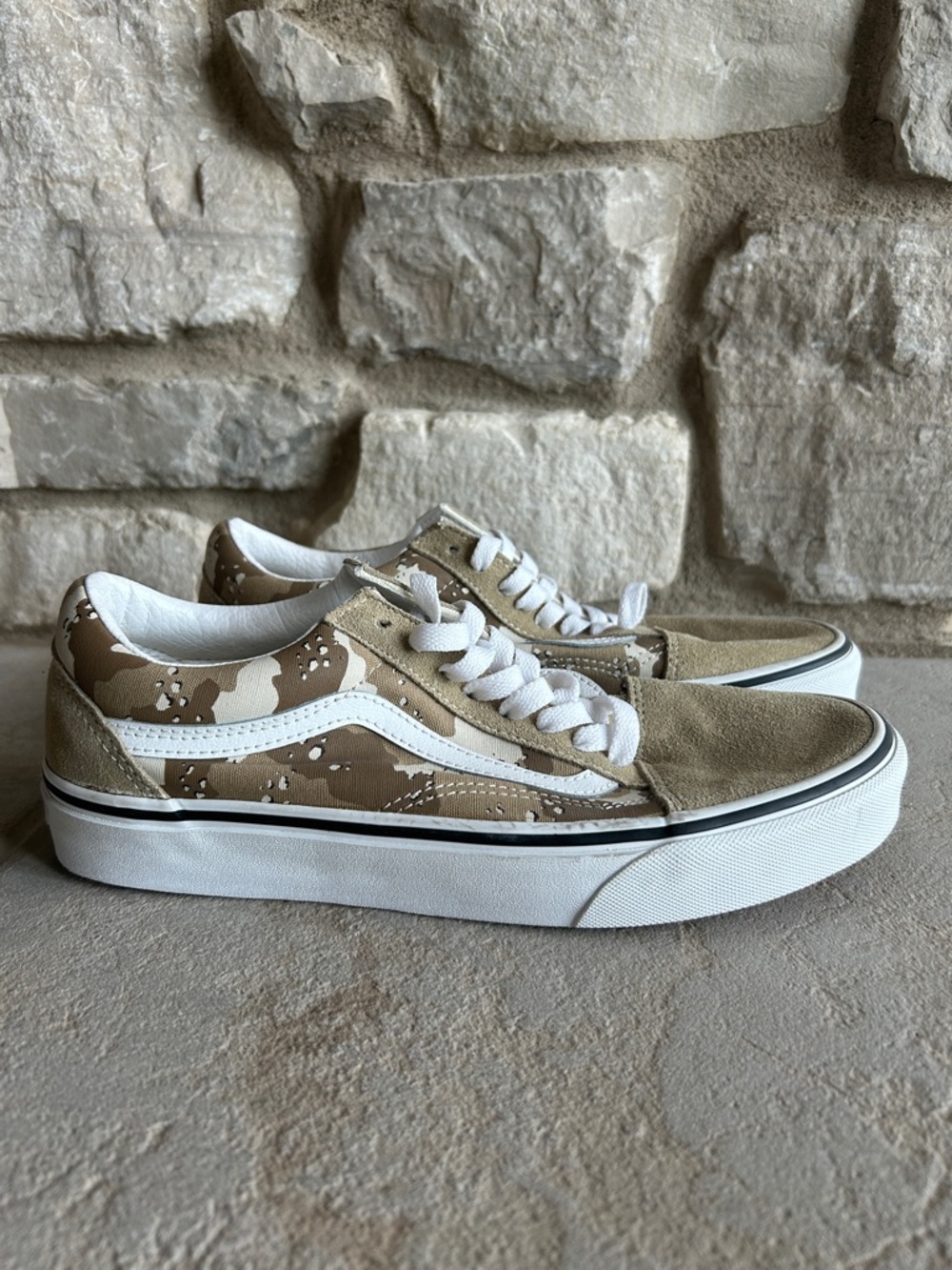 Vans Desert Camo Old Skool Sneakers - Tan/White